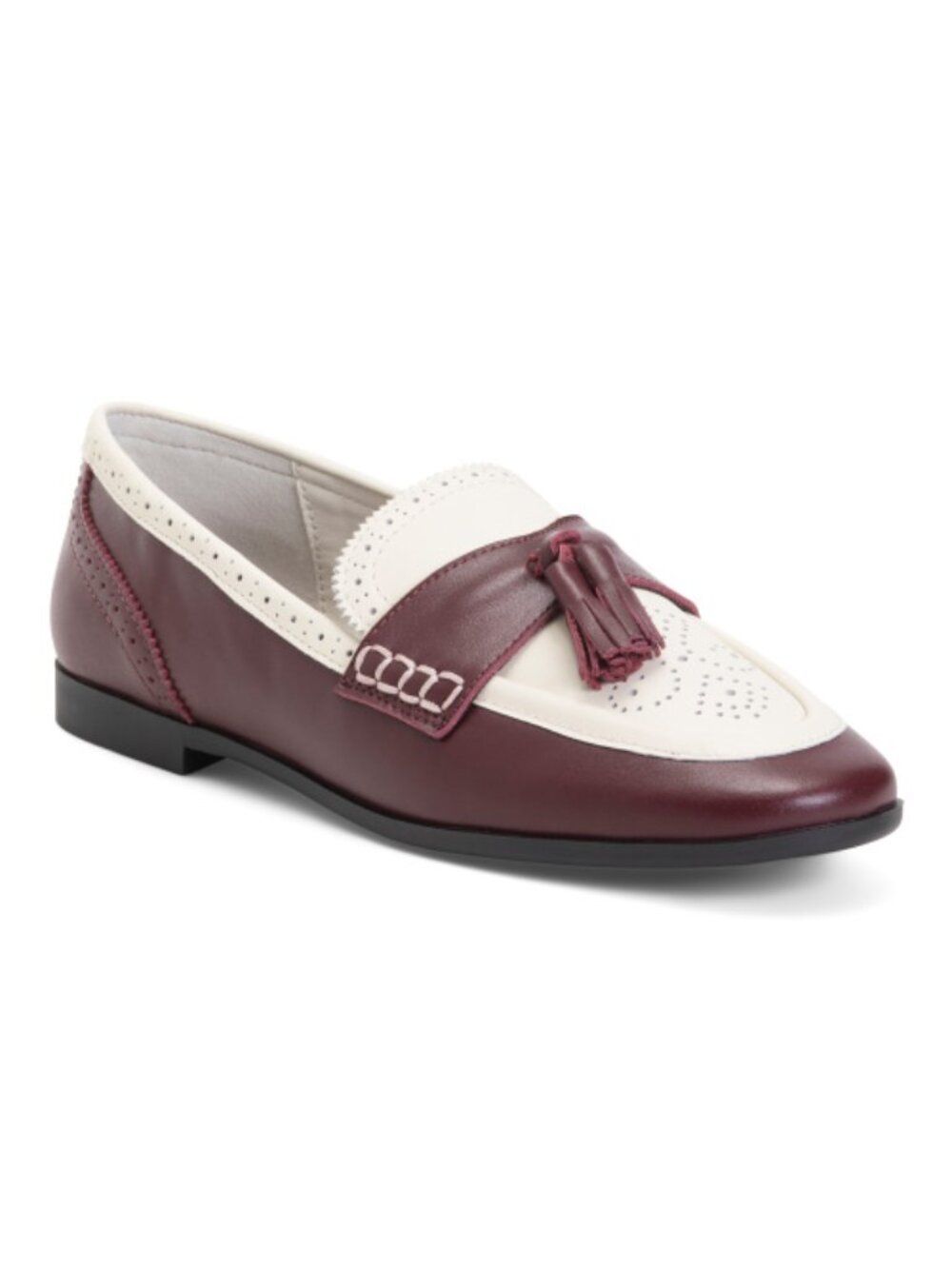 BLACK SUEDE STUDIO Leather Pheby Colorblock Tassel Loafers